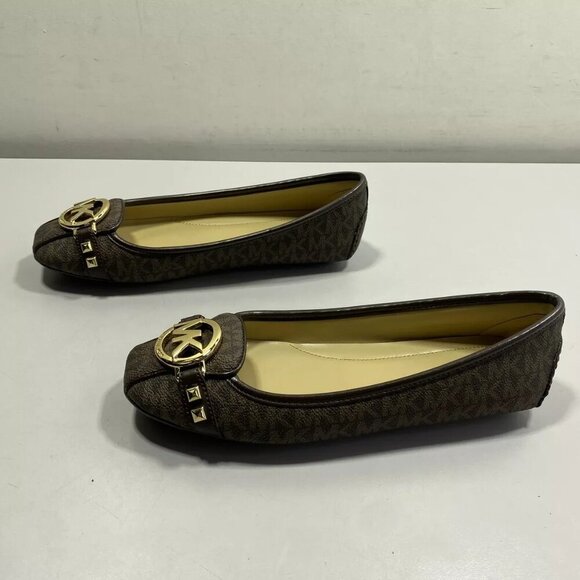 NEW MICHAEL KORS Womens Fulton Studded Moccasins Size 7M Flat Round Toe Brown - Picture 2 of 7